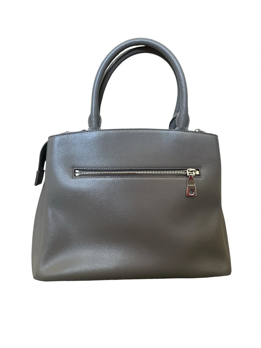 DKNY Paige Medium Gray Leather Satchel Women’s Handbag